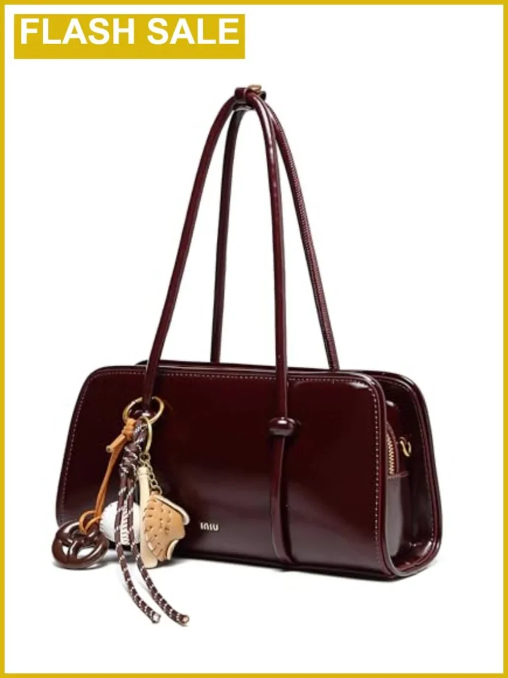 Women's Small PU Leather Satchel, Top Handle Crossbody Bag, Multi Pocket,